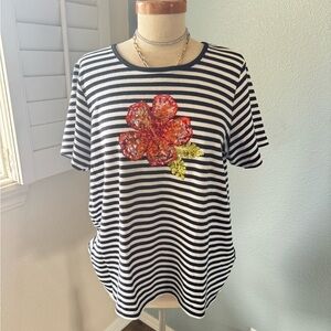 Striped Black and White Top and short set